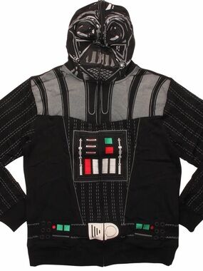 Star Wars Black & Gray Darth Vader Zip-Up Sweater